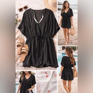 Black Beach Cover Up | Lightweight Swim Cover Up Dress